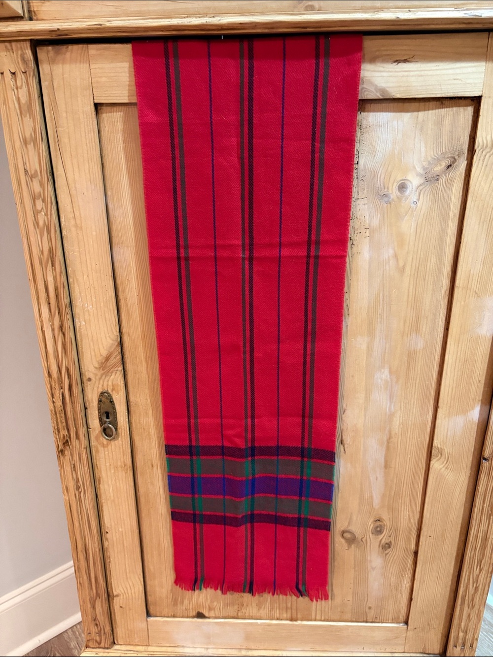 100% wool Red Plaid Scarf